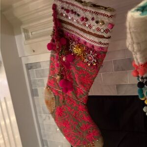 FP Movement by Free People Pink and Gold Embellished Stocking
